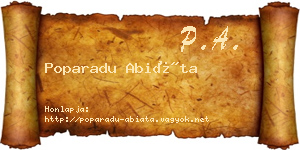 Poparadu Abiáta névjegykártya